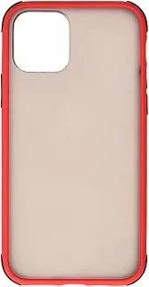 Generic Plastic Phone Case With Silicone Protection Edges And Classic Design For IPhone 11 Pro 5.8 Inch - Red Black