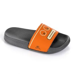 Activ Grey & Tiger Orange Open Toecap Boys Slippers