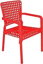 Safeer Arabesque Chair - Armchair - Plastic Leg - Red