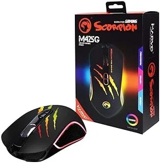 Marvo Scorpion M425G RGB Gaming Mouse,Optical Sensor 3,200 DPI,7 Programmable Buttons,PC/Laptop /PS4,Black