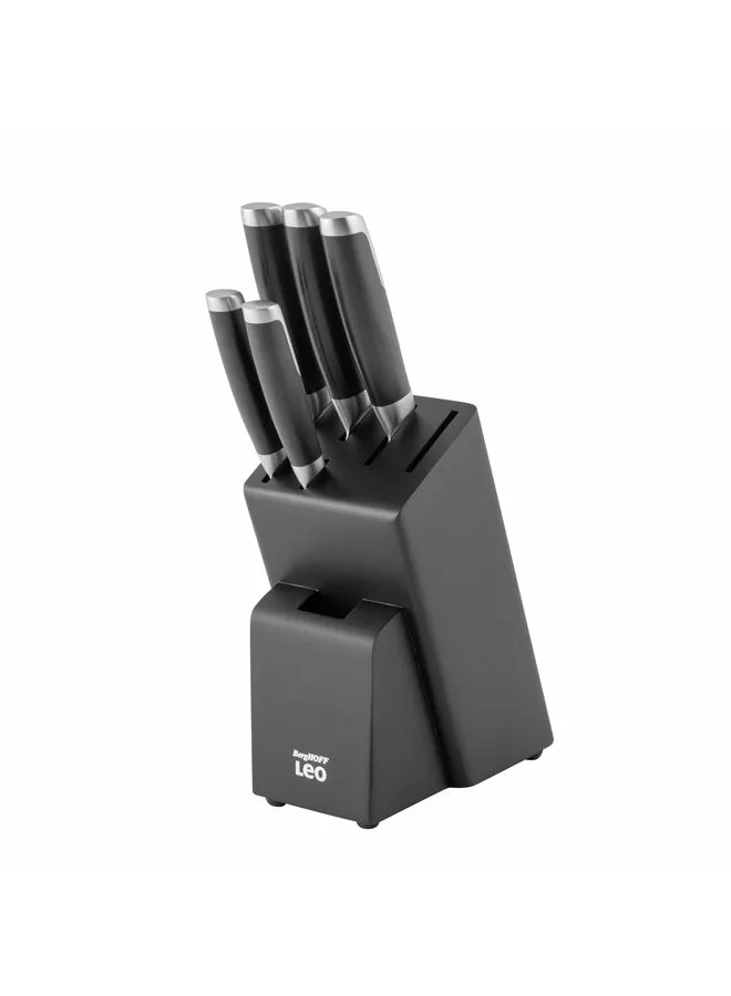 Berghoff 6-Piece Knife Block Set Graphite - 1xChef's Knife, 1xBread Knife, 1xCarving Knife, 1xUtility Knife, 1xParing Knife, 1xKnife Block