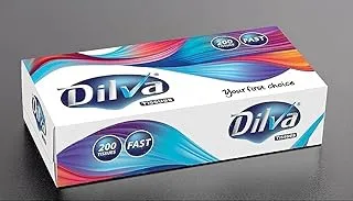 Delva Fast Facial Tissue Box, 200 Sheets