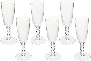 Bohemia. Bohemia Samba Flute Juice Glass Set Made Of Durable Material With Special Design Set Of 6 Pieces - Transparent