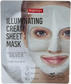 Purederm iiluminating cream sheet mask silver