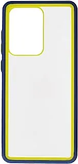 Generic Plastic Back Phone Protection Case Simple Design With Silicone Safety Edges For Samsung Galaxy S11 Plus / S20 Ultra 6.9 Inch - Navy Yellow