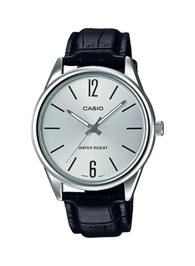 CASIO Men's Leather Analog Watch MTP-V005L-7BUDF - 40 mm - Black