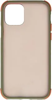 Generic Plastic Phone Case With Silicone Protection Edges And Classic Design For IPhone 11 Pro 5.8 Inch - Green Orange