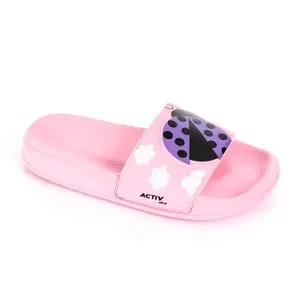 Activ Lady Bug Print Rubber Girls Slippers - Pink