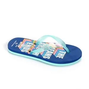 Activ Shades Of Blue Hearts One Thong Girls Slippers