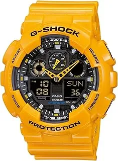 Casio Mens Quartz Watch, Analog-Digital Display and Plastic Strap, yellow, strap