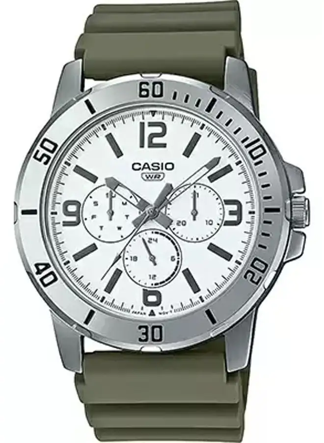 CASIO Rubber Chronograph Watch MTP-VD300-3BUDF