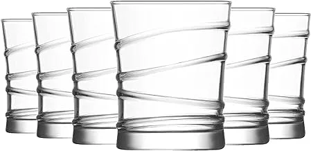 LAV RING Glass / 320 cc - 10.25 Oz / 6 Pcs/Elegant design, Trusted Brand, Attractive shape of Water, Soft Drink, Smoothies, Juices, Cocktails,Sparkling Drink/High Quality Materials