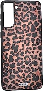 Generic Plastic Creative Back Phone Protection Case Tiger Design With Silicone Safety Edges And Glass Back For Samsung Galaxy S30 Plus / S21 Plus - Black Brown