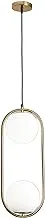 Moon Lights Metal Oval Pendant light With Double Glass Ball-Gold