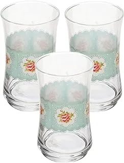 LAV MONA Glass/Luna Print Decala 2637/3 Pcs/Elegant design, Trusted Brand, Attractive shape of Water, Soft Drink, Smoothies, Juices, Cocktails/High Quality Materials