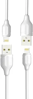 Ldnio Set Of 2 Pieces Of Ls371 Lightning To Usb A Mobile Phone Fast Charging Data Cable 1M - White