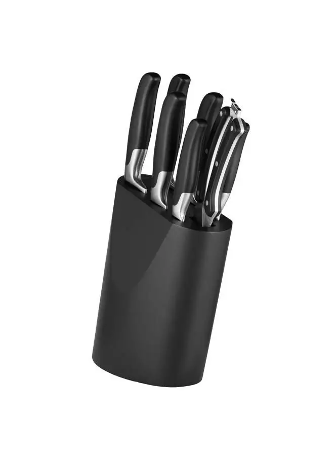 Berghoff Kitchen 8 Piece Knife Block Set - (1x paring knife, 1x utility knife, 1x carving knife, 1x bread knife, 1x chef's knife, 1x santoku knife, 1x poultry shears, 1x knife block)