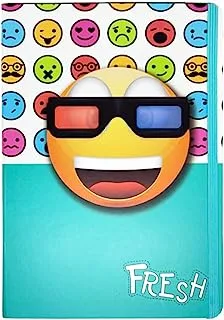 HardCover Smiley Face A5 Notebook مع شريط مطاطي / فيروزي