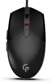 Generic Porodo PDX317 Mini Chronicle Rainbow 6D Gaming Mouse With 6 Buttons And Ergonomic Design For Computer 1.5M - Black