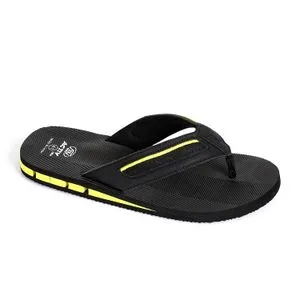 Activ Black Perforated & Stitched One Thong Slippers