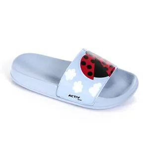 Activ Lady Bug Print Rubber Girls Slippers - Baby Blue