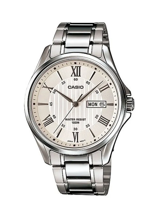 CASIO Men's Water Resistant Analog Watch MTP-1384D-7AVDF - 41 mm - Silver