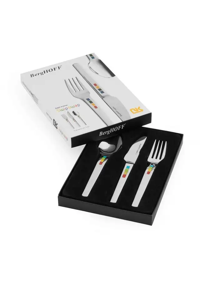 Berghoff 3-Piece Flatware Set For Kids(1xSpoon, 1x Fork, 1xKnife)