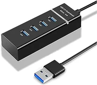 Shashi Mini USB Expander 4 Port USB 3.0 Hub Splitter High-Speed Multiport Slim USB Hub Cable Adapter and LED Indicator Compatible for MacBook Air/Laptop/iPad/PC (0.35 cm Cable Length)