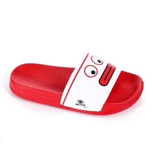 Activ White & Red Open Toecap Boys Slippers