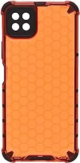 Generic Plastic Honeycomb Shockproof Transparent Back Cover With Flexible Silicone Black Edges Protective For Huawei Enjoy 20 6.6 Inch - Orange Black