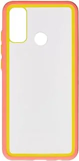 Generic Plastic Back Phone Protection Case Simple Design With Silicone Safety Edges For Huawei P Smart 2020 - Pink Yellow