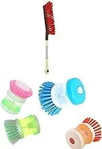 MT Extendable Window Cleaning Brush, Multi Color - 120 cm + Brush for dishes with liquid soap-plastic assorted color