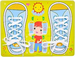 Generic Wooden Rectangle Puzzle Board With Shoes Design To Develop Kids Skills Set Of 8 Pieces 30x25 CM - Multi Color