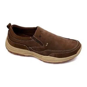 Activ Stitched Slip On Round Toecap Shoes - Mocha Brown