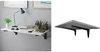 Bundle Of Wall mounted folding desk 120 x 60 cm white x black + Home gallery wall mounted folding drop leaf desk 120 x 60 cm gray