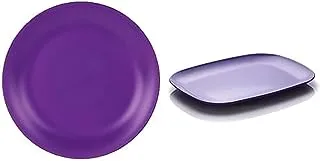 M-Design Lifestyle Dinner Plate, 26 cm - Purple + M-Design Eden Plastic Serving Plate 36cm x 26cm BPA and DEHP Free, Microwave, Dishwasher and Food Safe - Great for camping and kids (2 Pack) (Purple)