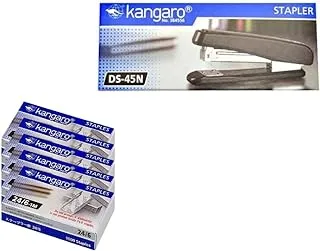 Bundle of Kangaro Stapler Model DS45N Blue + 6 Boxes of 1000 Kangaro Staples (6000 Staples)