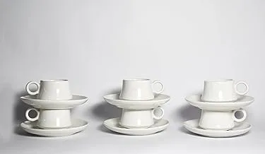 Set of 6 Porcelain Coffee Cup with Saucers (220102)