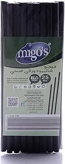 Migo's Paper Straw 25-Pieces, 8 ml Capacity, Black