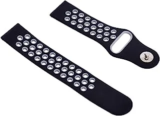 Generic Silicone Adjustable And Expandable Watch Strap With Holes Design For Unisex Compatible With Smart Watches 20 MM - Black Gray