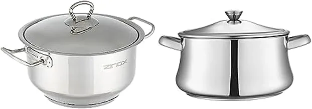 Zinox smart pot 24 + Zahran classic stewpot with handles, size 28 cm, stainless steel - 330010028