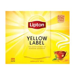 Lipton Yellow Label Black Tea With Sun Dried Tea Leaves - Classic - 100 Tea Bags