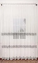 Stitch Fuzzy sheer floral Tulle Curtains (cashmire*white)-1Panel 300cmX280cm