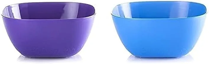 M-Design Eden Plastic Salad Bowl (26cm) - Microwave, Dishwasher, Food Safe & BPA Free (Purple) + M-Design Eden Basics Salad Bowl - Blue