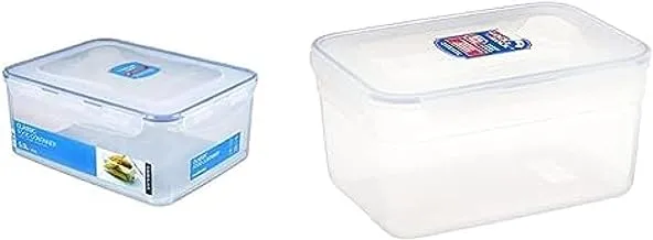 Lock & Lock Rectangular Food Container, 5.5 Liter HPL836 + Lock & Lock Rectangle Plastic Container 4.4L