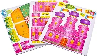 Paper Rectangle Educational 3D Puzzle With Kingdom Design To Develop Kids Skills Set Of 4 Pieces 24x25.5x15.5 CM - Multi Color