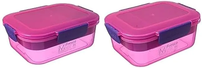 M design lunch box, 2.1 liter - pink and purple + M design lunch box, 1.6 liter - pink and purple