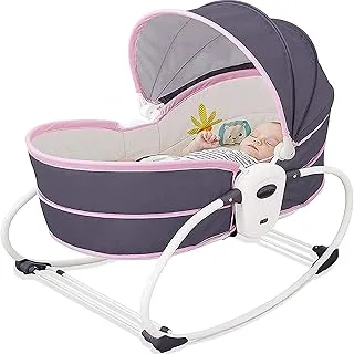 5 in 1 Baby Comfortable Electric Bouncer Chair,Baby Rocking Crib,with Toy Bar & Music Vibration Box,3-speed Backrest Adjustment,Can Sit Can Lift Basket,for 0-3 Years Old Babies,Green