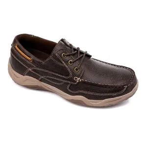 Activ Lace Up Leather Stitched Shoes - Umber Brown