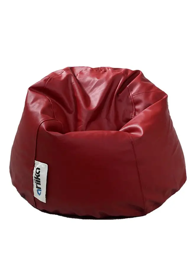 Ariika Leather Small Puff Puff Bean Bag Burgundy 78 × 50cm